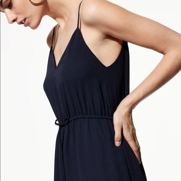 Babaton| Aritzia| ‘Casimir’ Black Cinched Spaghetti Strap Mini Dress Sz S - Picture 2 of 7